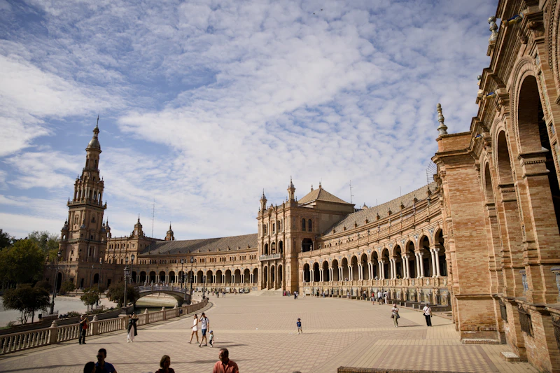 Grand historic building with arches and tower